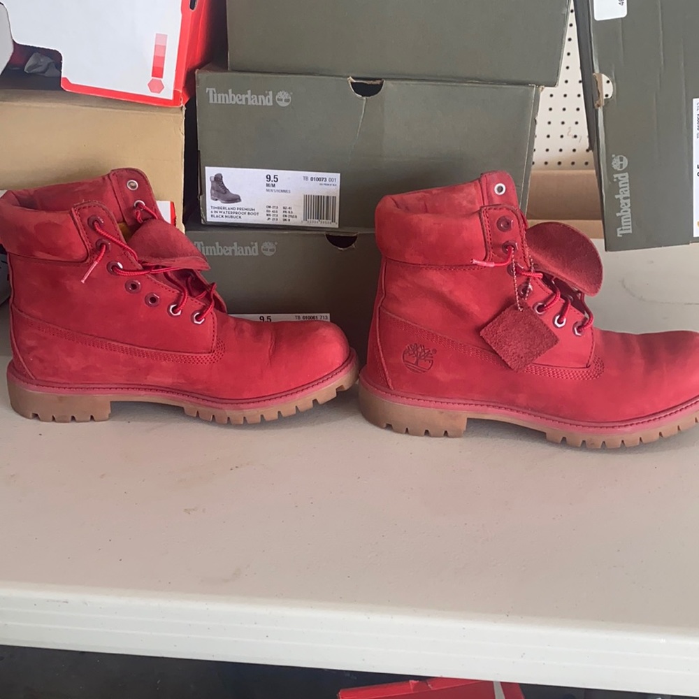 Timberland red nubuck 6” boot